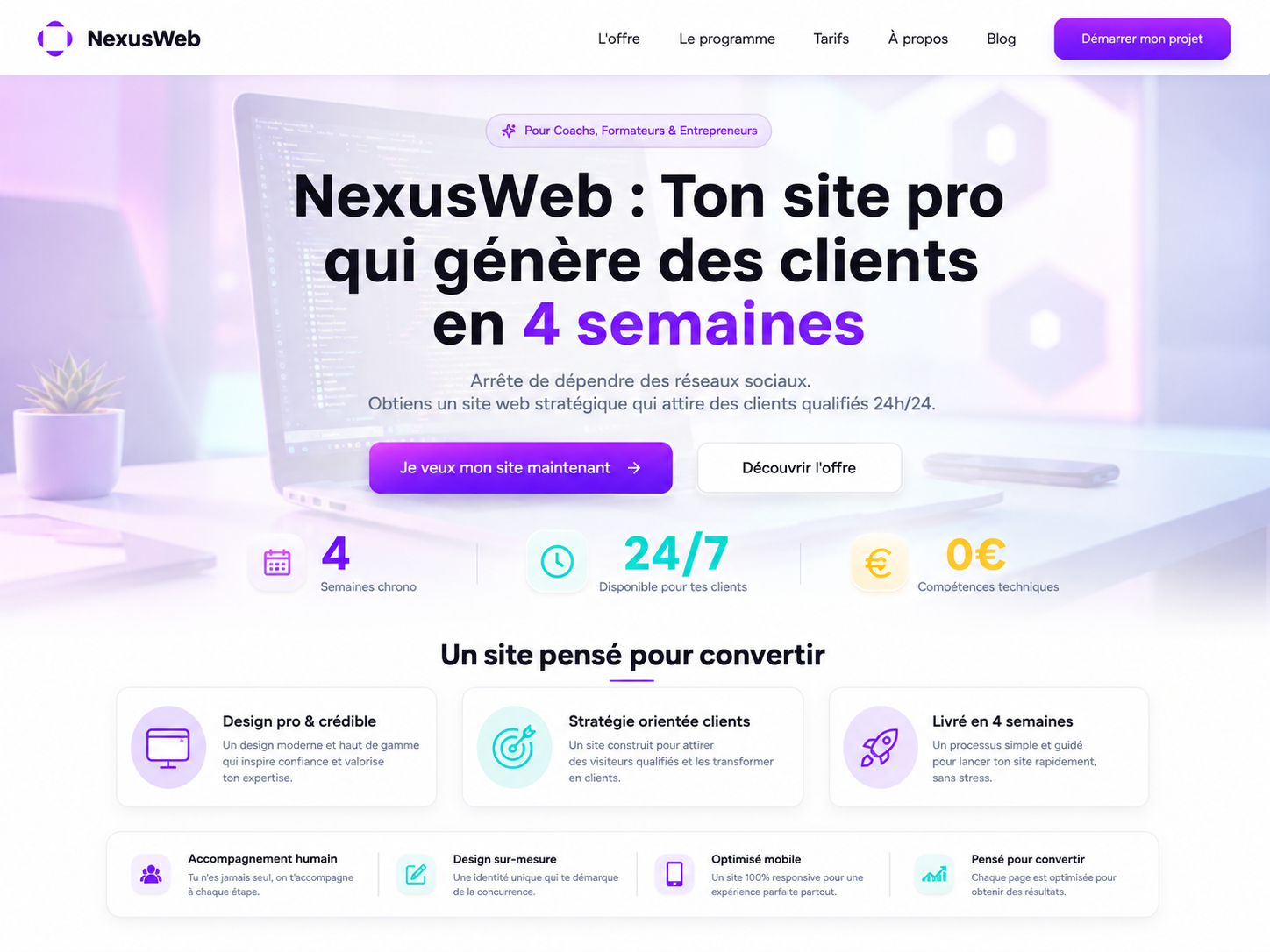 Aperçu du projet NexusWeb